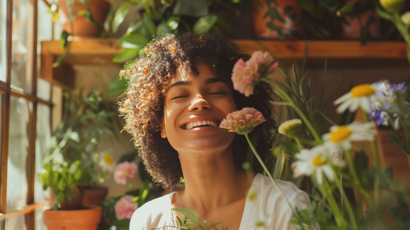 Persona sonriendo mientras se cepilla los dientes con pasta de dientes natural