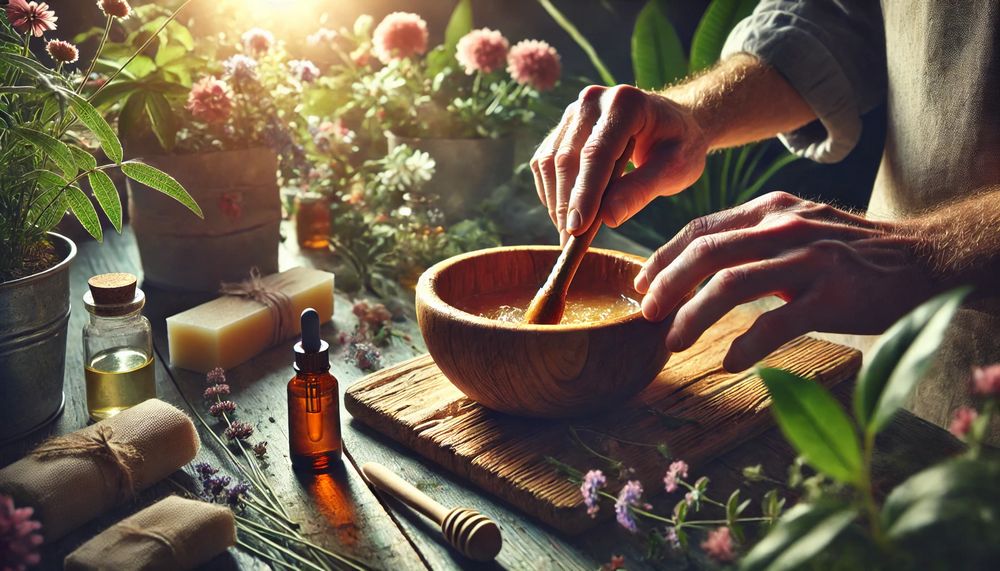 Proceso de producción de bálsamos labiales artesanales con ingredientes naturales